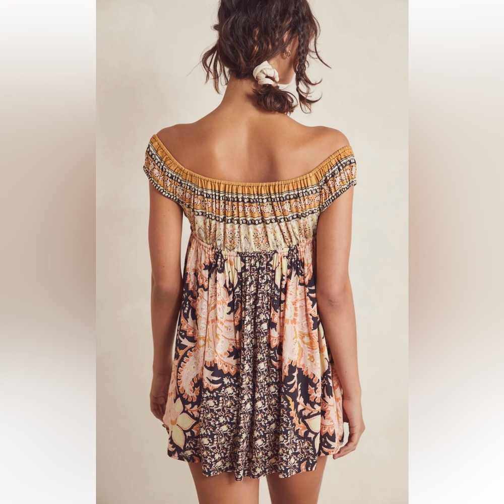 Free People Intimately Bali Mariposa Patterned Colourful Mini Slip Dress Medium - Picture 4 of 16